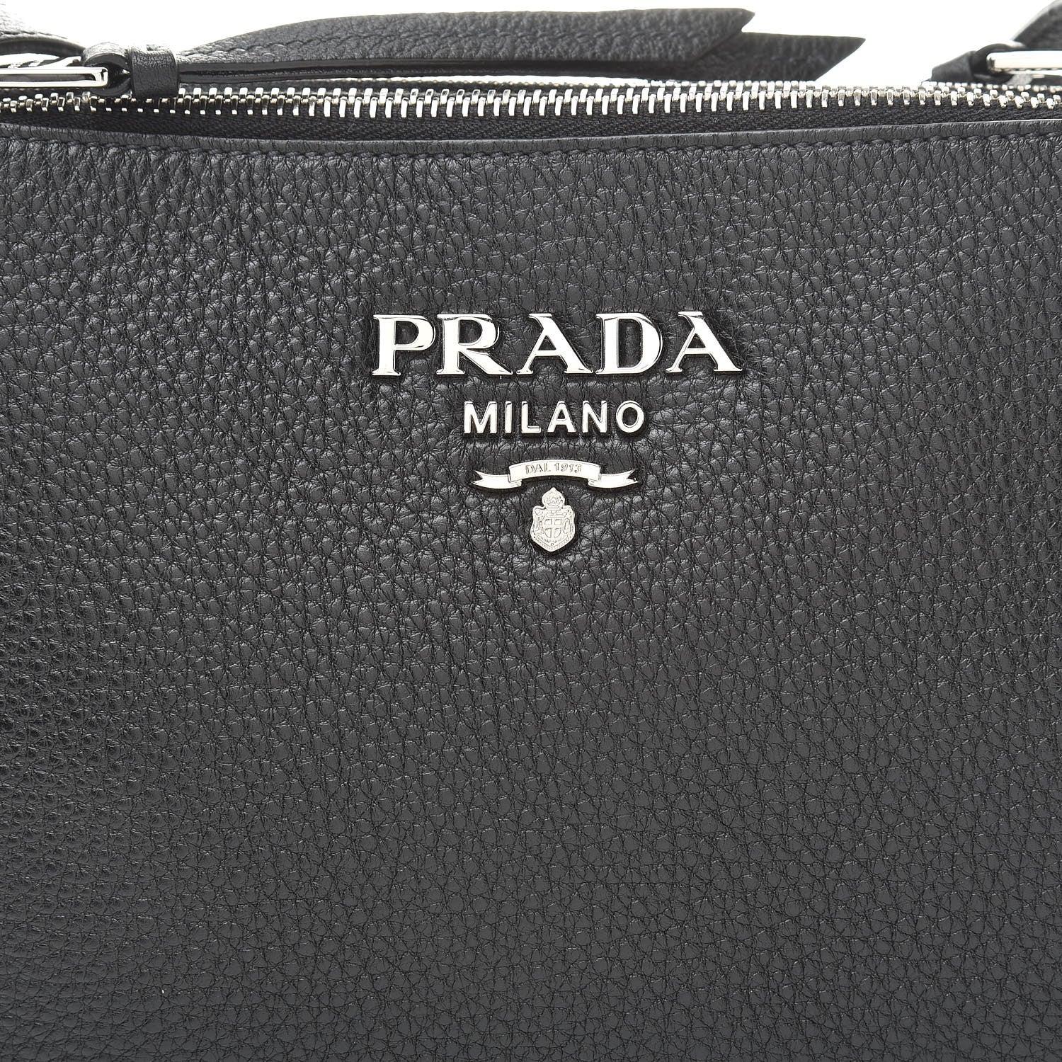 Prada Vitello Daino Double Zip Crossbody Bag Black 9 of 11