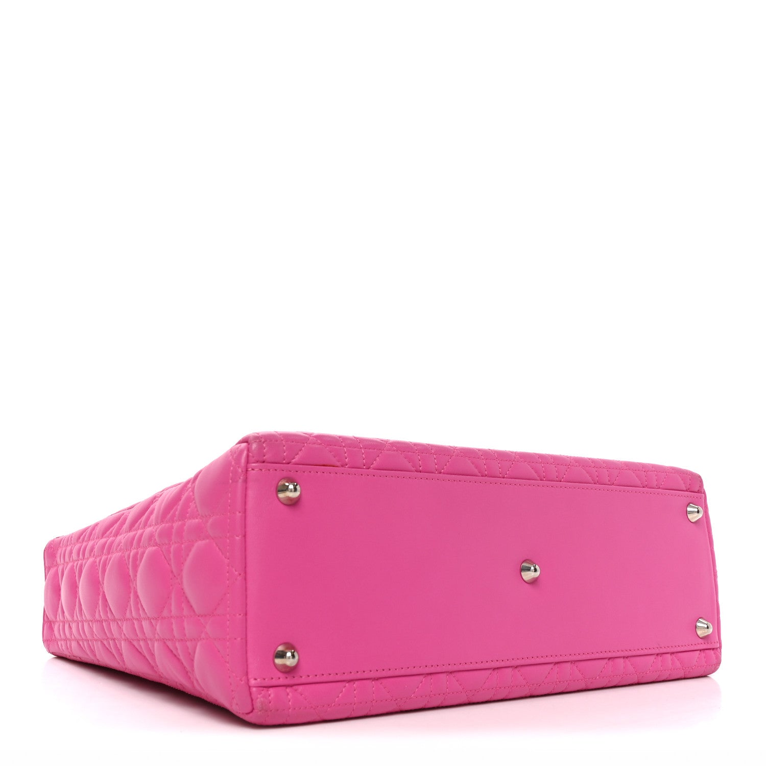 Christian Dior Lambskin Cannage Large Lady Dior Fuchsia Fuchsia 4 of 10