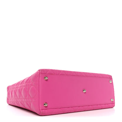 Christian Dior Lambskin Cannage Large Lady Dior Fuchsia Fuchsia 4 of 10