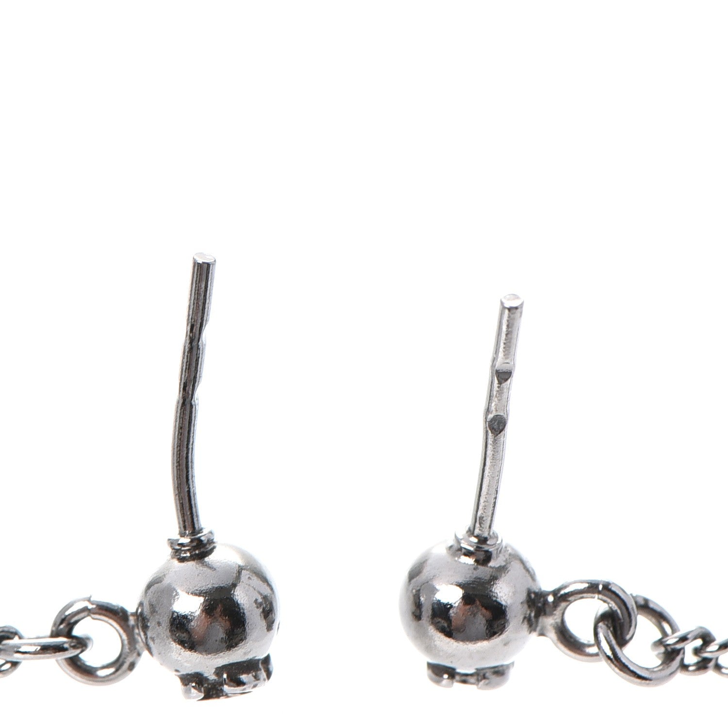 Chanel CC Dangle Earrings Silver 4 of 7