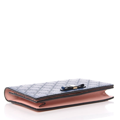 Gucci Guccissima Signature Bi-Color Bowy Chain Wallet Blue Dark Cipria 4 of 16
