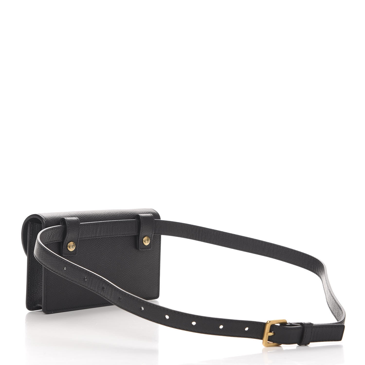 Christian Dior Grained Calfskin Saddle Belt Clutch Black 3 of 10