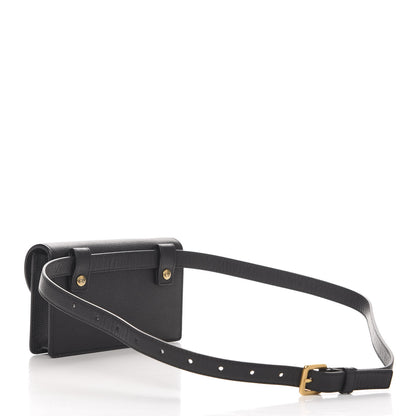 Christian Dior Grained Calfskin Saddle Belt Clutch Black 3 of 10