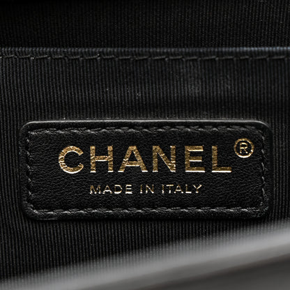 Chanel Fabric Chevron Braided Medium Boy Flap Black White 6 of 10