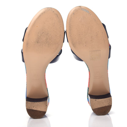 Hermes Calfskin Oasis Sandals 39.5 Bleu Indigo 6 of 11