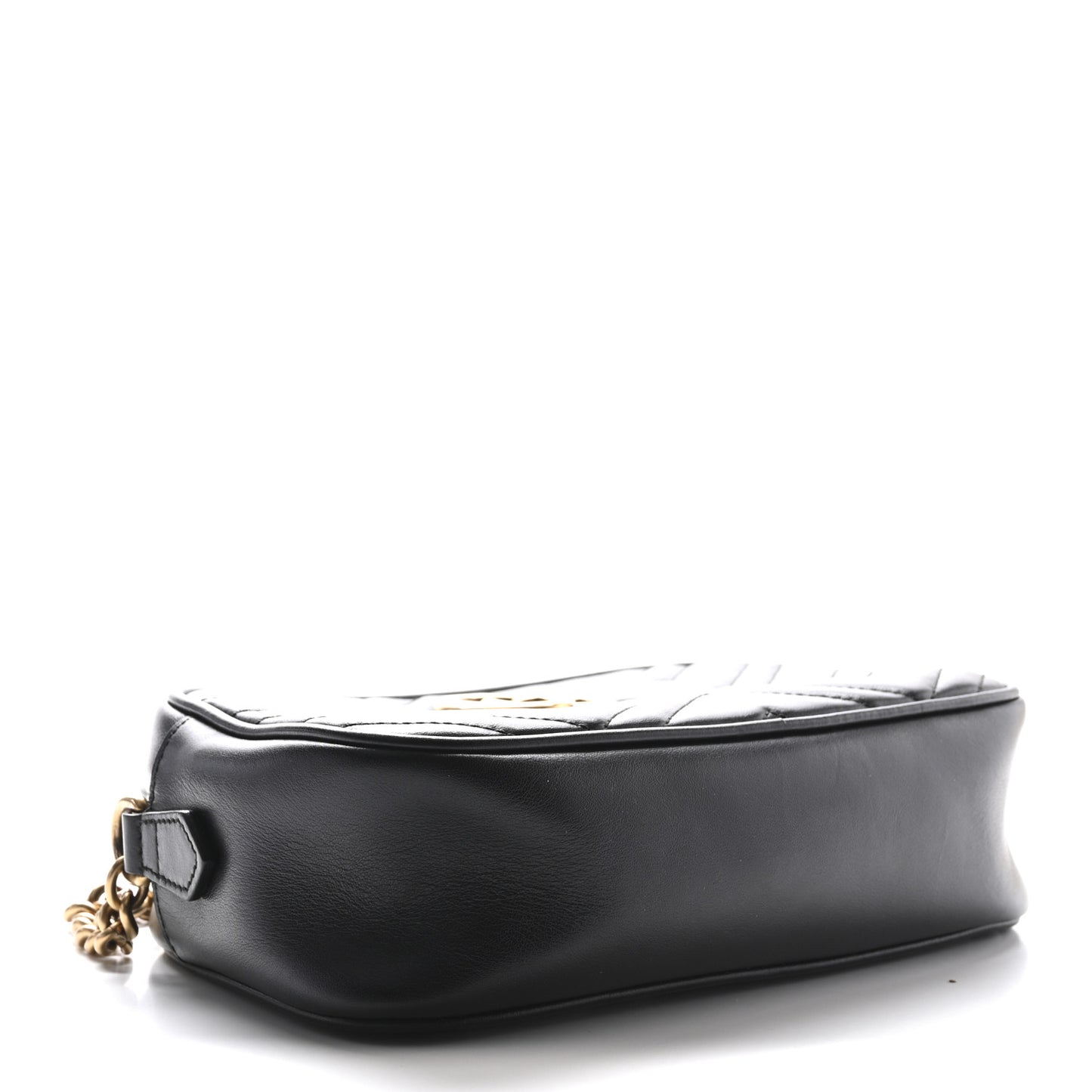 Calfskin Matelasse Small GG Marmont Chain Shoulder Bag Black