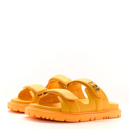 Christian Dior Lambskin Dioract 10mm Slide Sandals 40 Amber Yellow 3 of 11