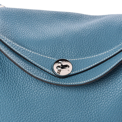 Hermes Taurillon Clemence Lindy 30 Blue Jean 14 of 14