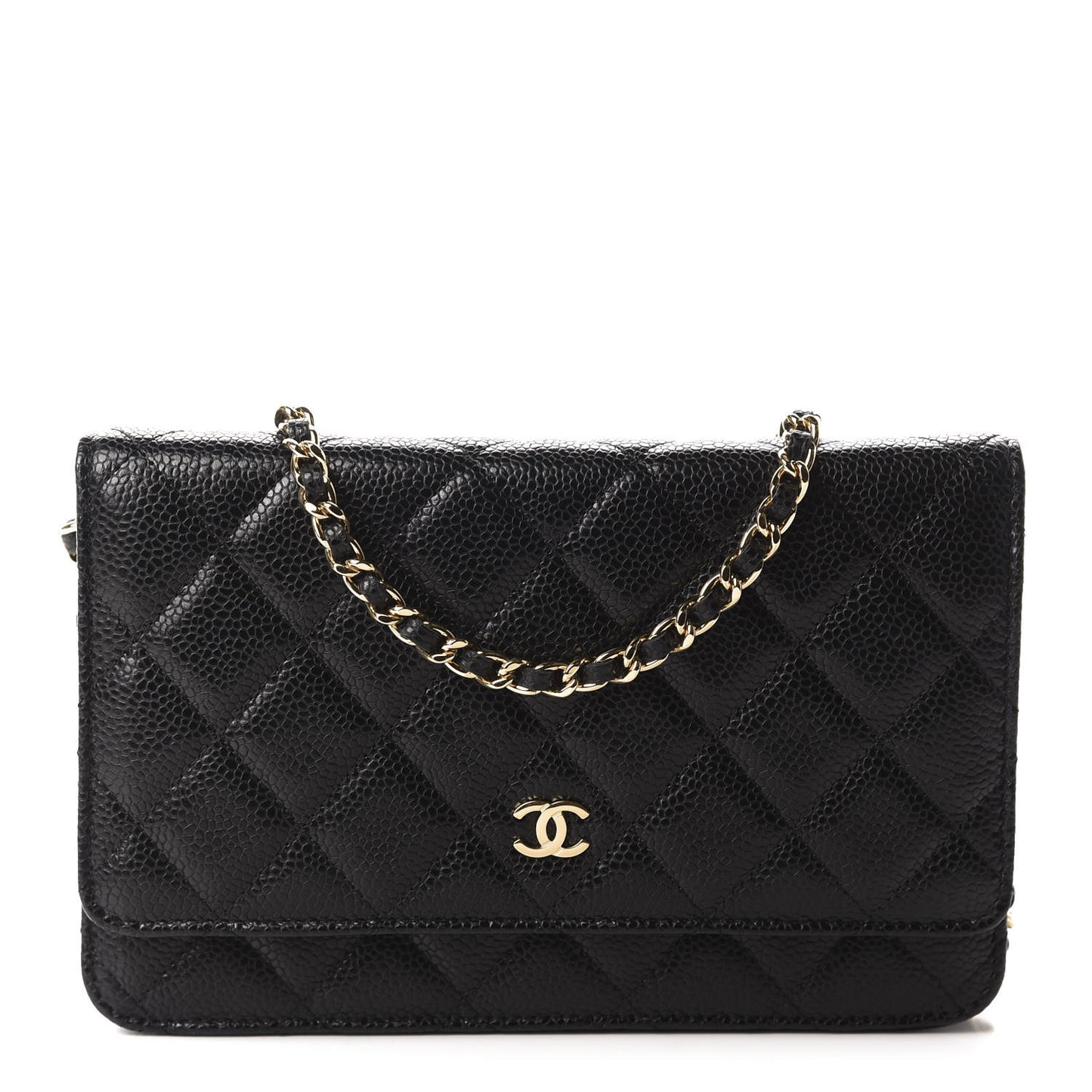 Caviar Quilted Wallet On Chain WOC Black