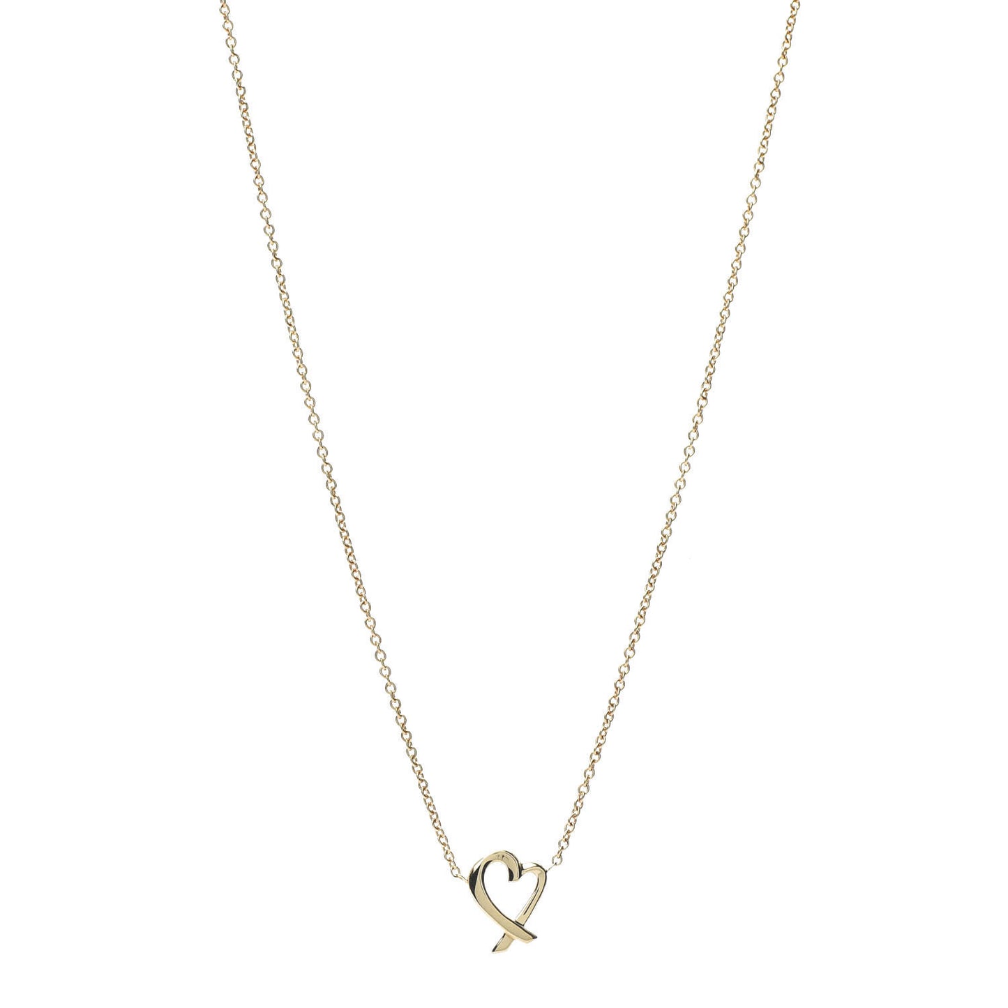 18K Yellow Gold Mini Paloma Picasso Loving Heart Pendant Necklace