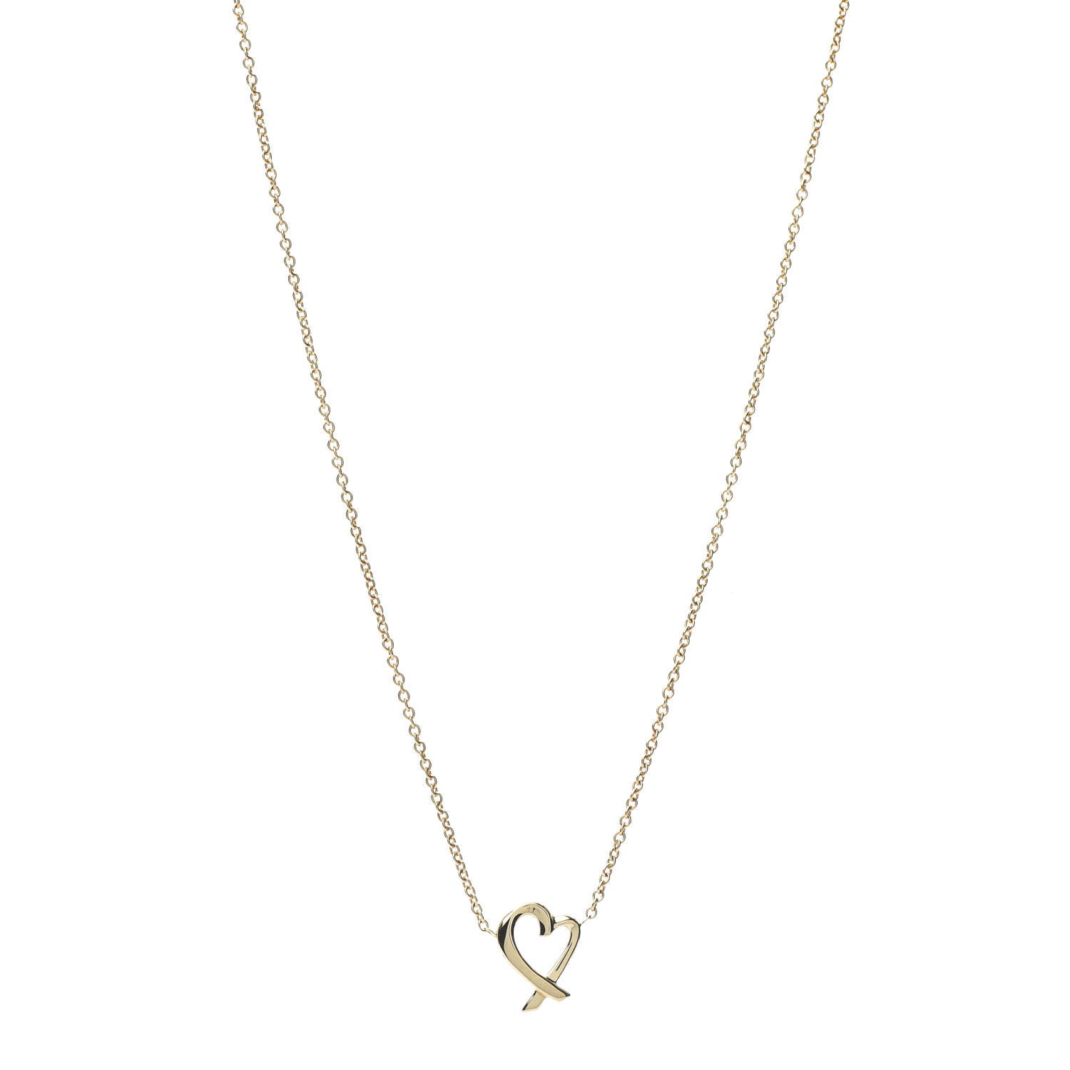 Tiffany 18K Yellow Gold Mini Paloma Picasso Loving Heart Pendant Necklace 1 of 4