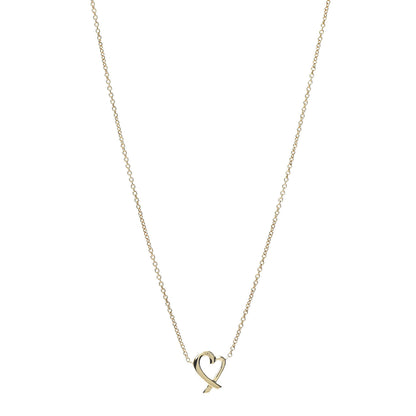 Tiffany 18K Yellow Gold Mini Paloma Picasso Loving Heart Pendant Necklace 1 of 4