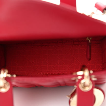Christian Dior Lambskin Cannage Small My ABCDior Lady Dior Red 5 of 9