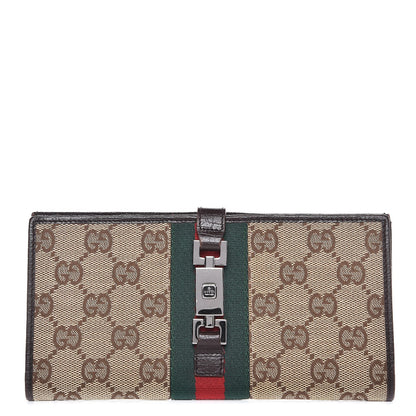 Gucci Monogram Calfskin Web Blake Continental Wallet Brown 1 of 11
