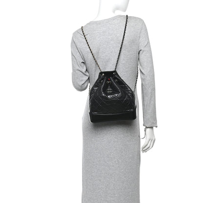 Chanel Aged Calfskin Quilted Small Gabrielle Backpack Black 2 of 12