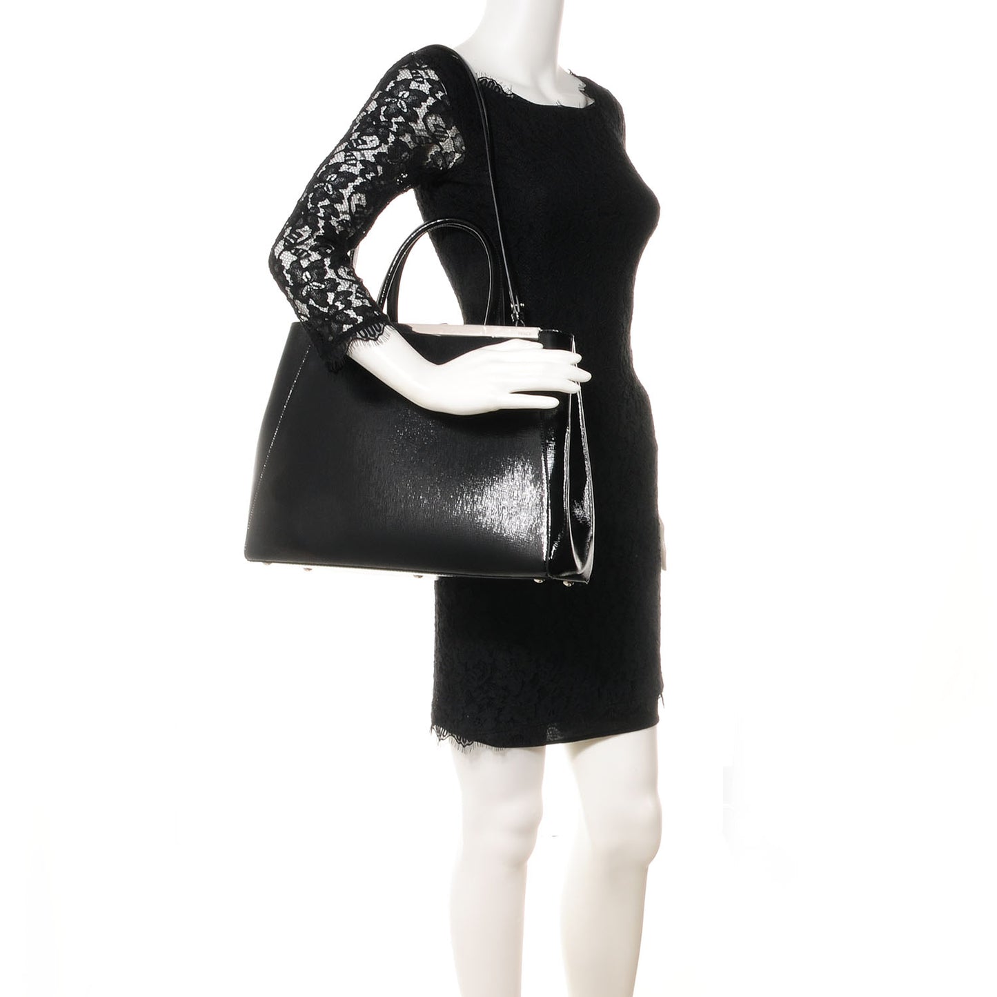 Patent Vitello Elite Regular 2Jours Tote Black