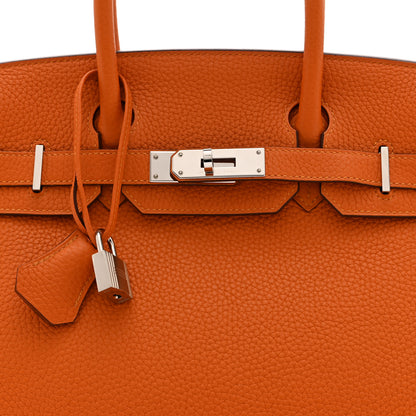 Hermes Taurillon Clemence Birkin 30 Orange 8 of 10