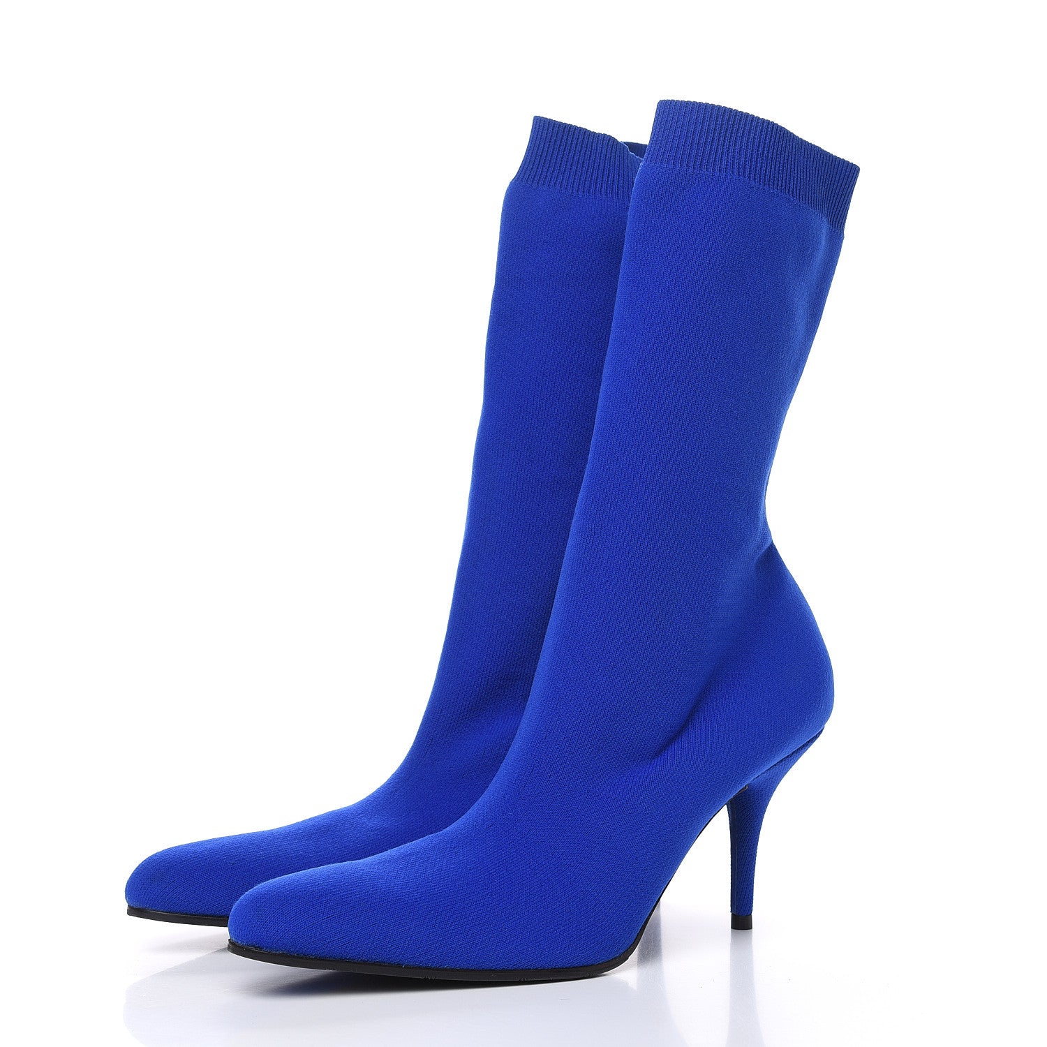 Balenciaga Jersey Crepe Round Toe Knife Booties 39 Bleu Sapphir 3 of 8