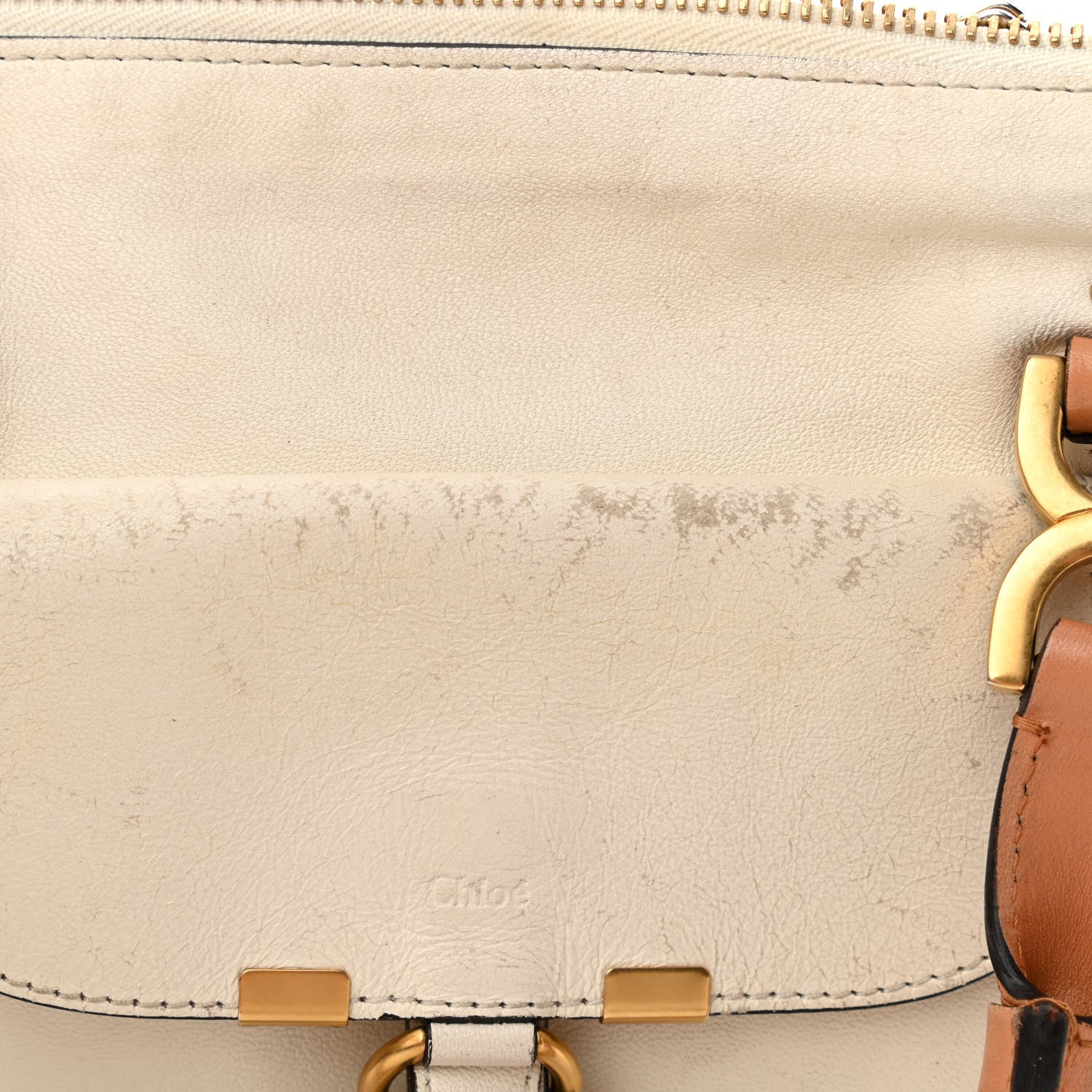 Chloe Calfskin Perforated Medium Marcie Animation Satchel Porcelain 15 of 17