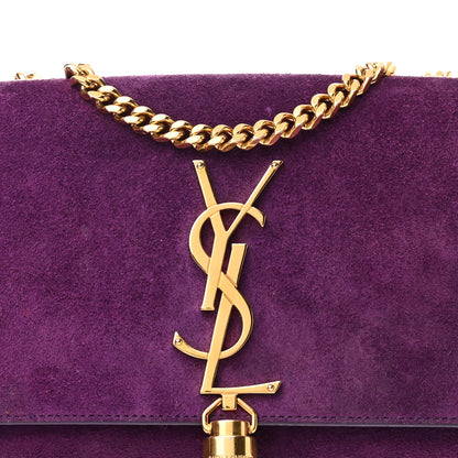 Saint Laurent Suede Small Classic Monogram Kate Tassel Satchel Purple 7 of 12