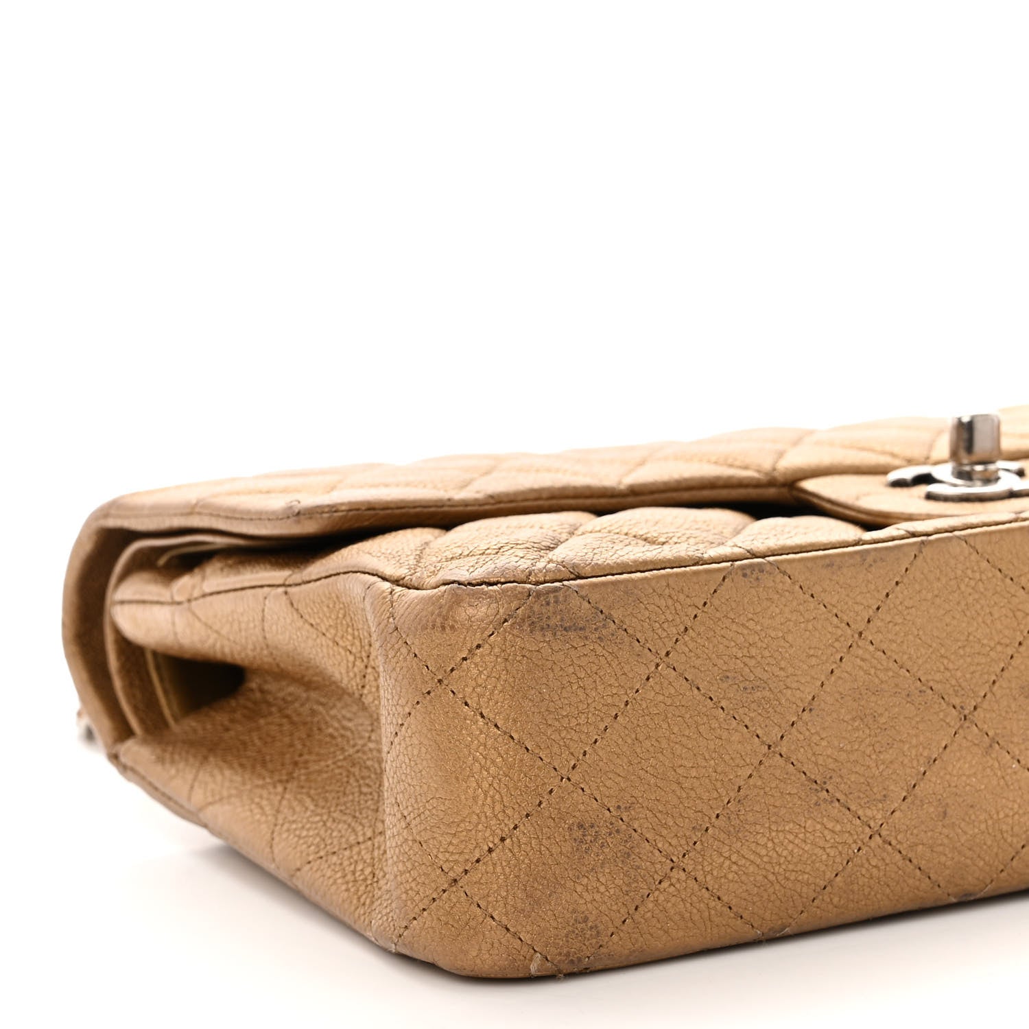 Chanel Metallic Caviar Quilted Medium Double Flap Copper 9 of 13