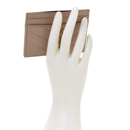 Saint Laurent Grain De Poudre Matelasse Chevron Cassandre Credit Card Case Crema Soft 2 of 7