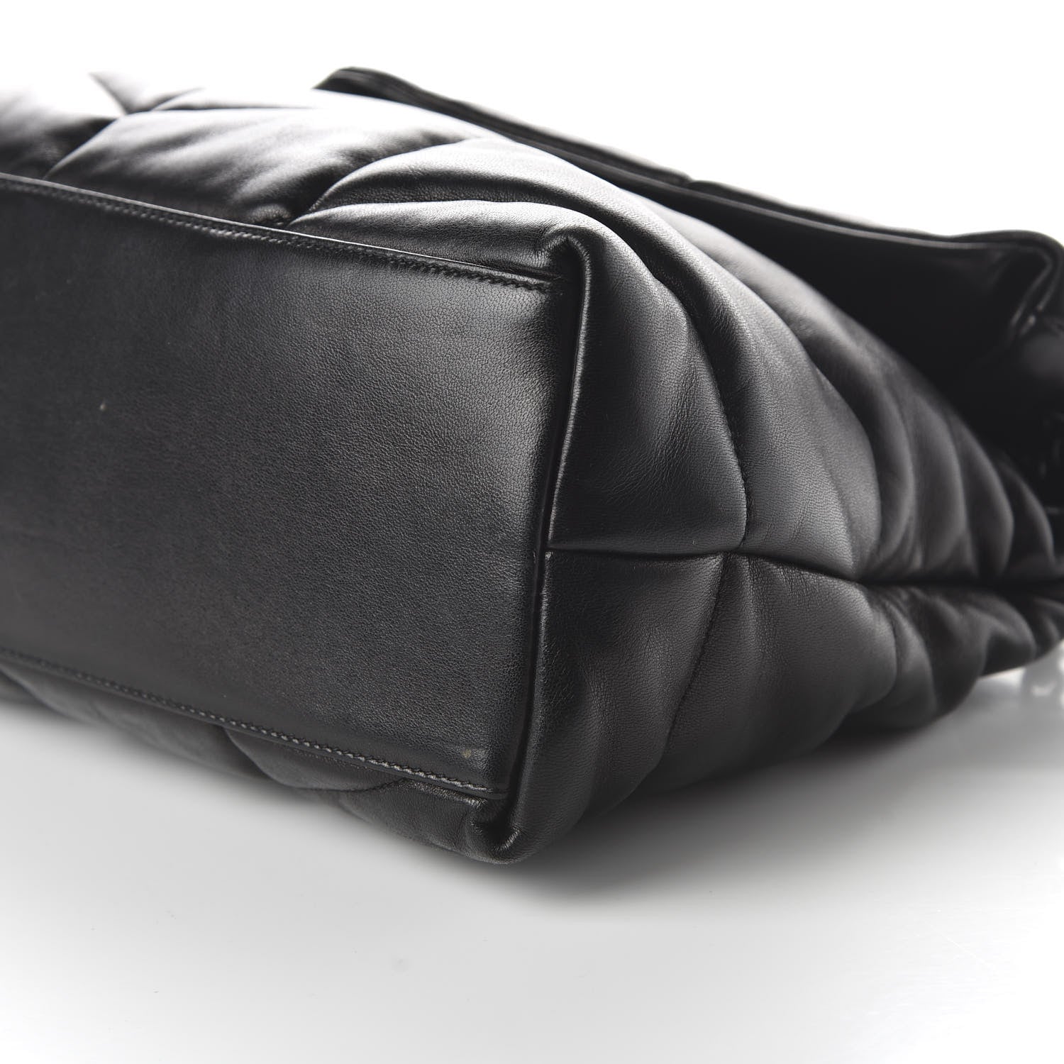 Saint Laurent Lambskin Quilted Medium Loulou Puffer Monogram Chain Satchel Black 7 of 9