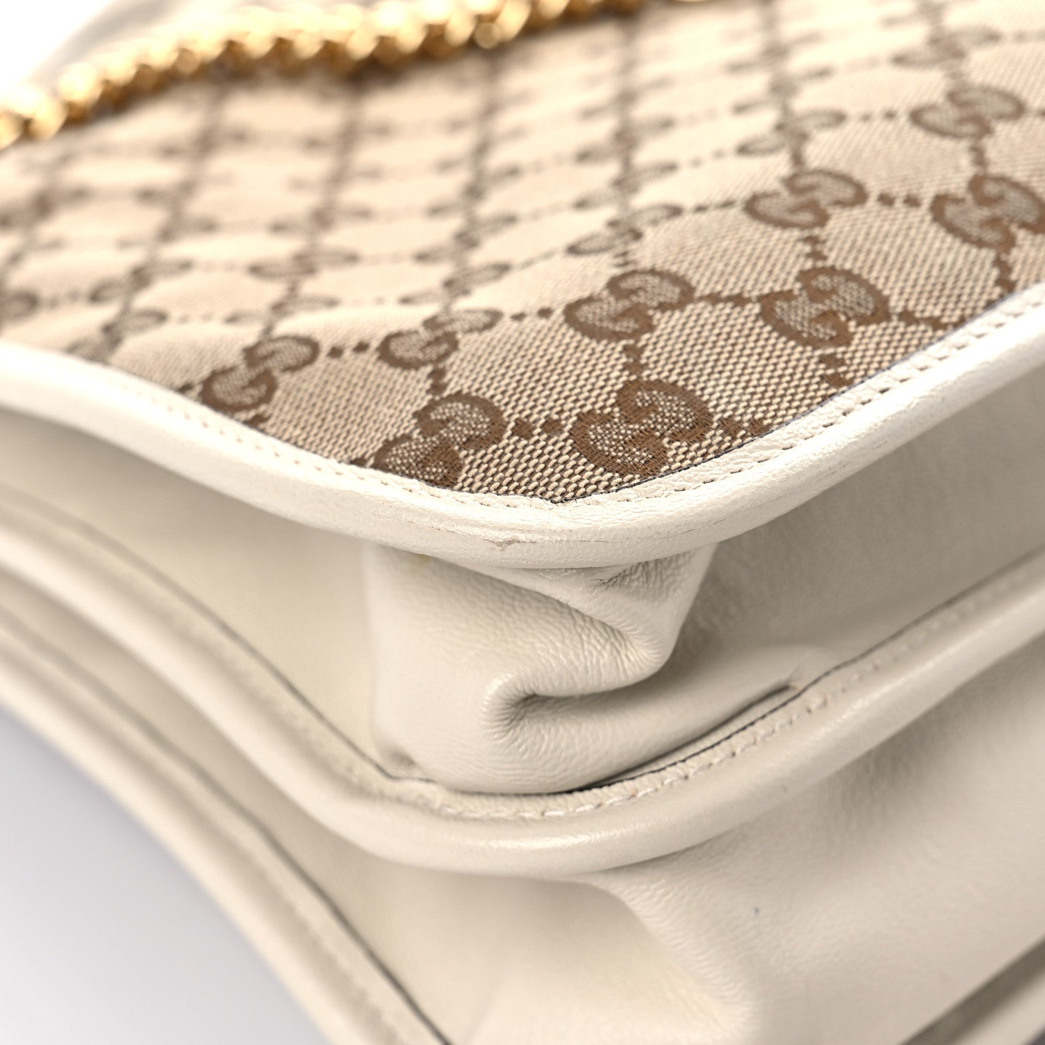 Gucci Monogram Calfskin Medium Horsebit 1955 Tote Bag Beige Mystic White 13 of 16