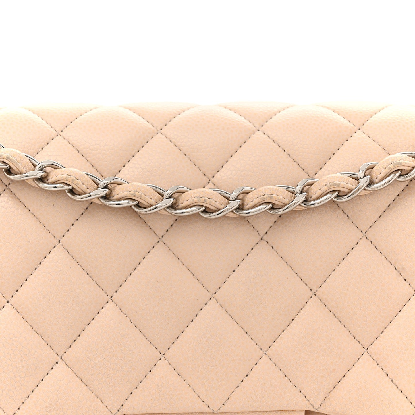 Caviar Quilted Jumbo Double Flap Light Pink