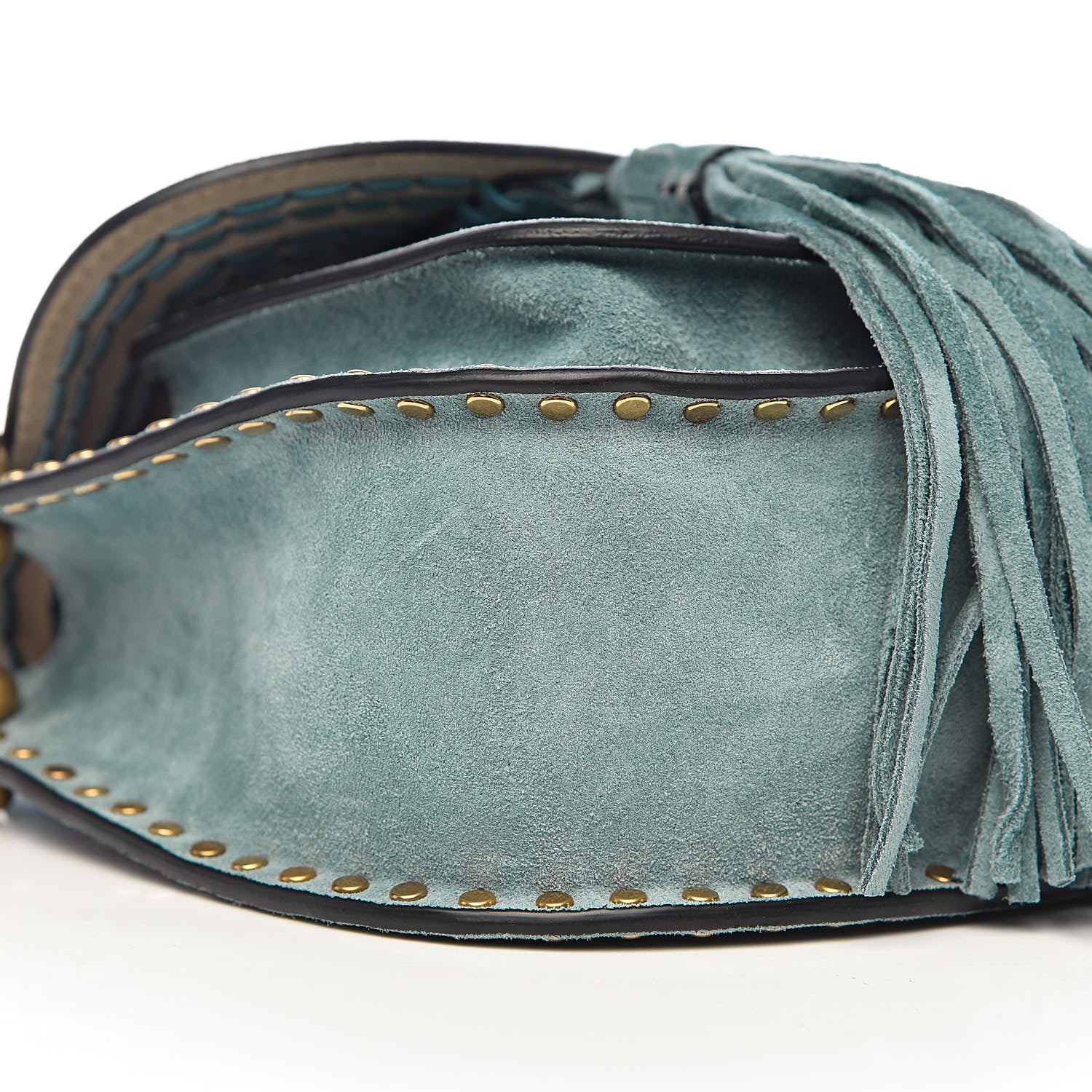 Chloe Suede Calfskin Braided Mini Hudson Shoulder Bag Cloudy Blue 5 of 10