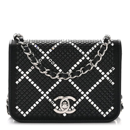 Chanel Lambskin Crystal Quilted Mini Chain Belt Bag Black 1 of 11