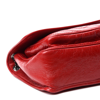 Saint Laurent Crinkled Calfskin Matelasse Monogram Medium Niki Chain Satchel Rouge Eros 6 of 12