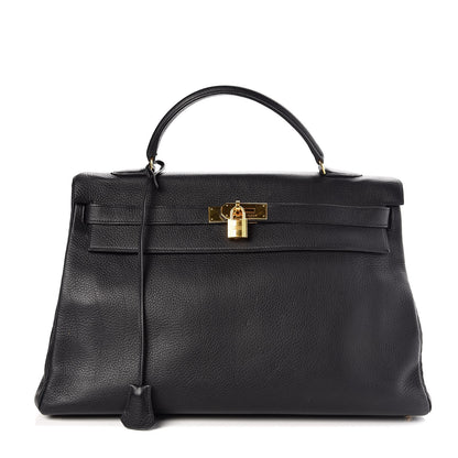 Hermes Taurillon Clemence Kelly 40 Black 1 of 35
