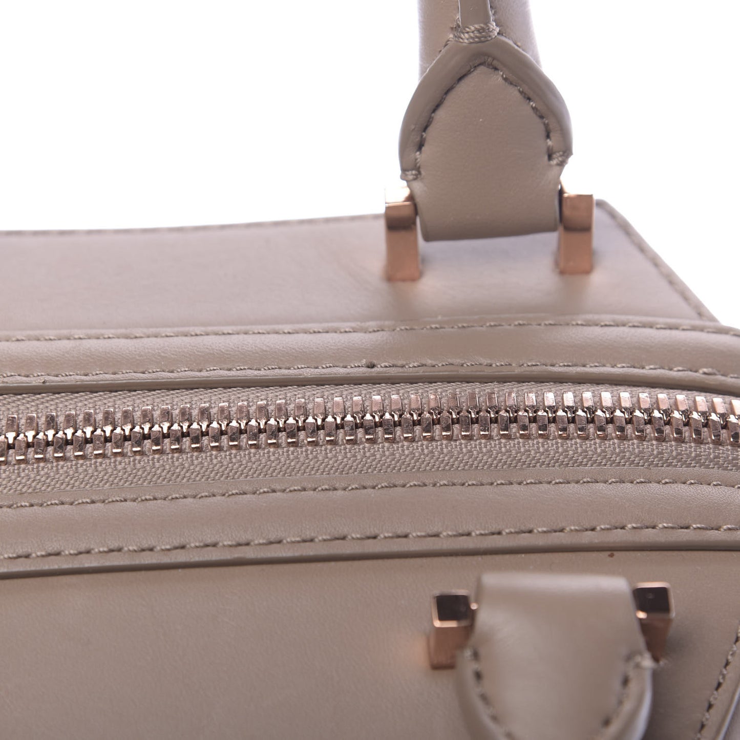 Pebbled Calfskin Mini Emile Latte Rose Gold Hardware