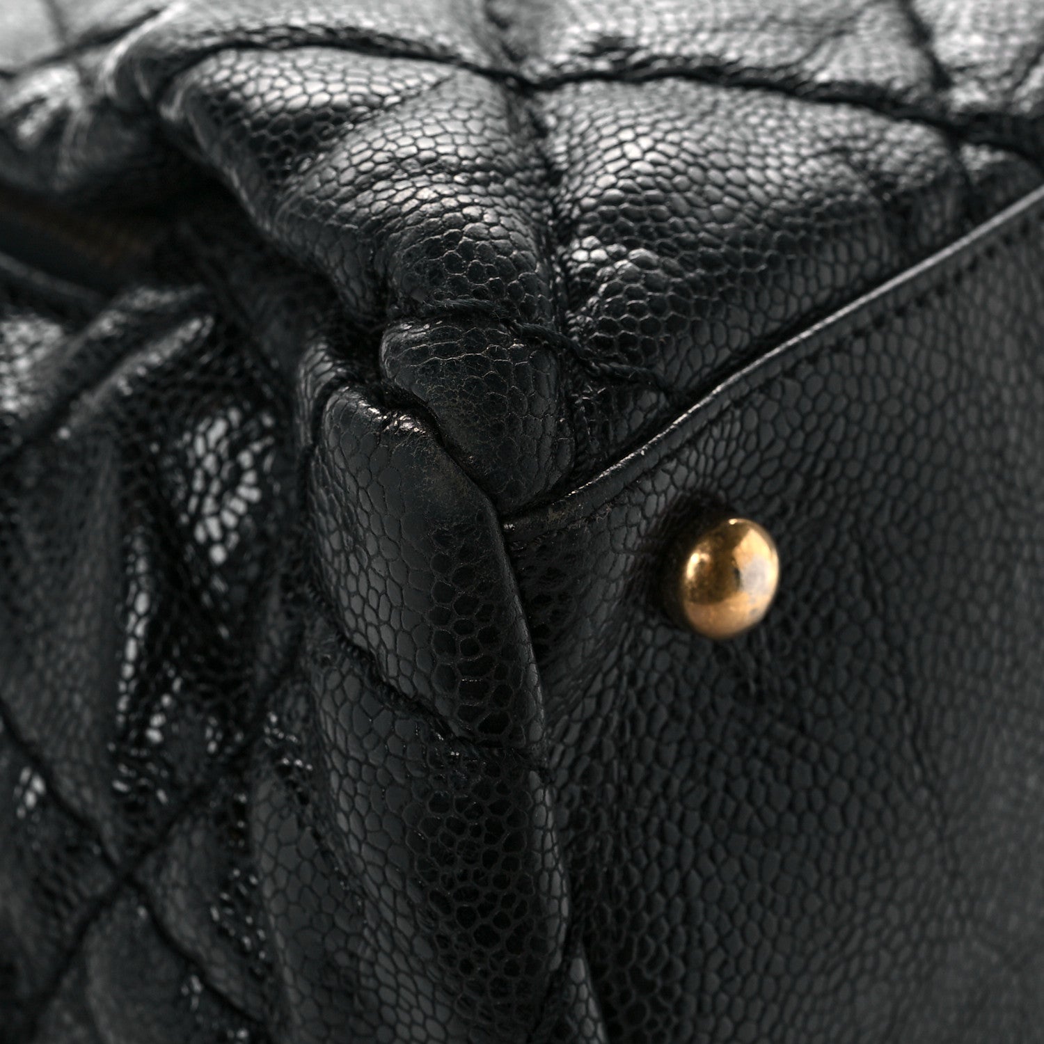 Chanel Crumpled Grained Calfskin Large Coco Pleats Tote Black 8 of 14