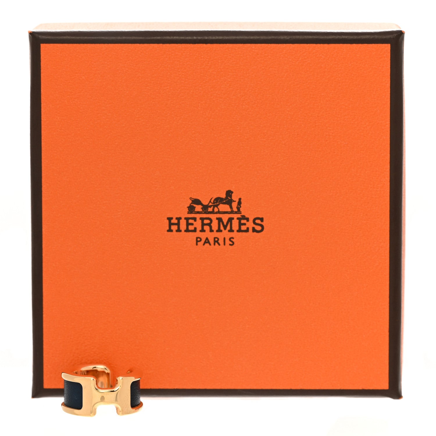 Hermes Box Olympe Ear Cuff PM Navy 6 of 6
