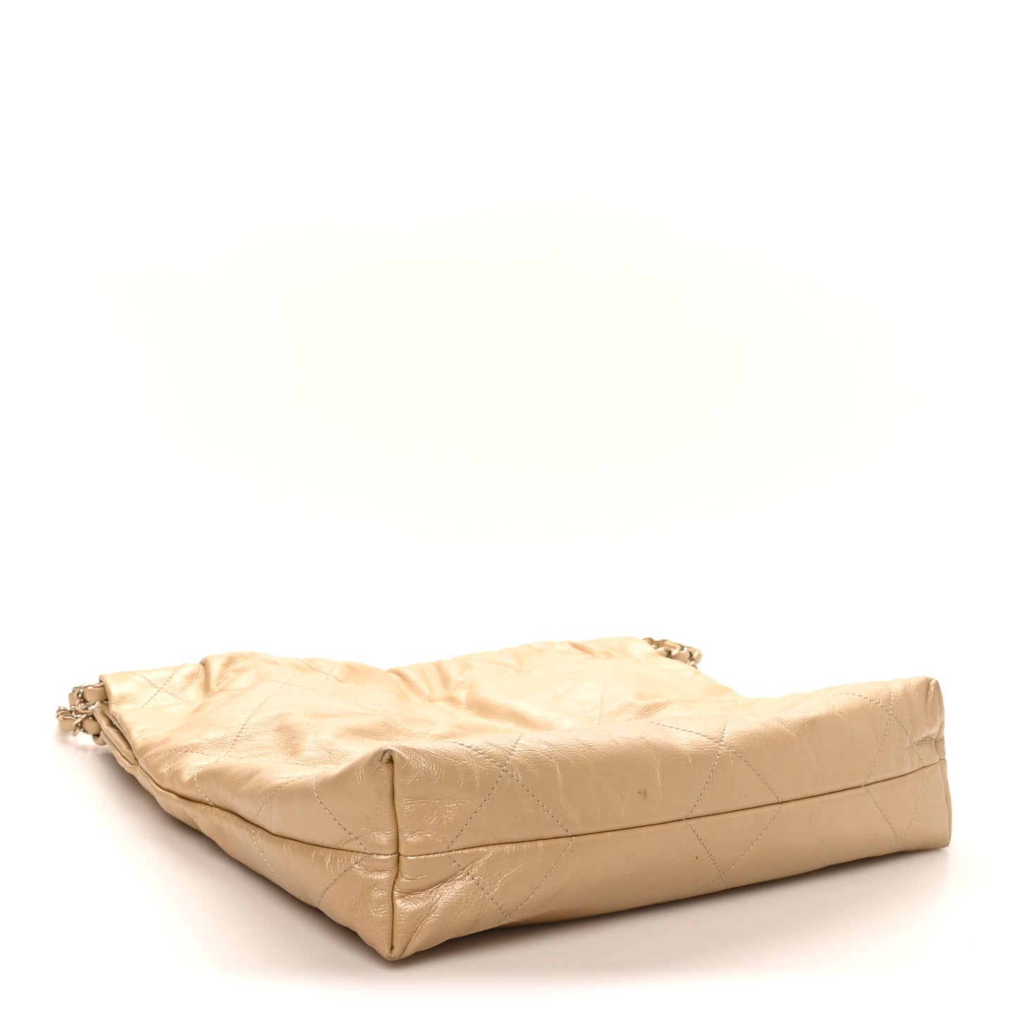 Metallic Calfskin Quilted Small Chanel 22 Light Gold