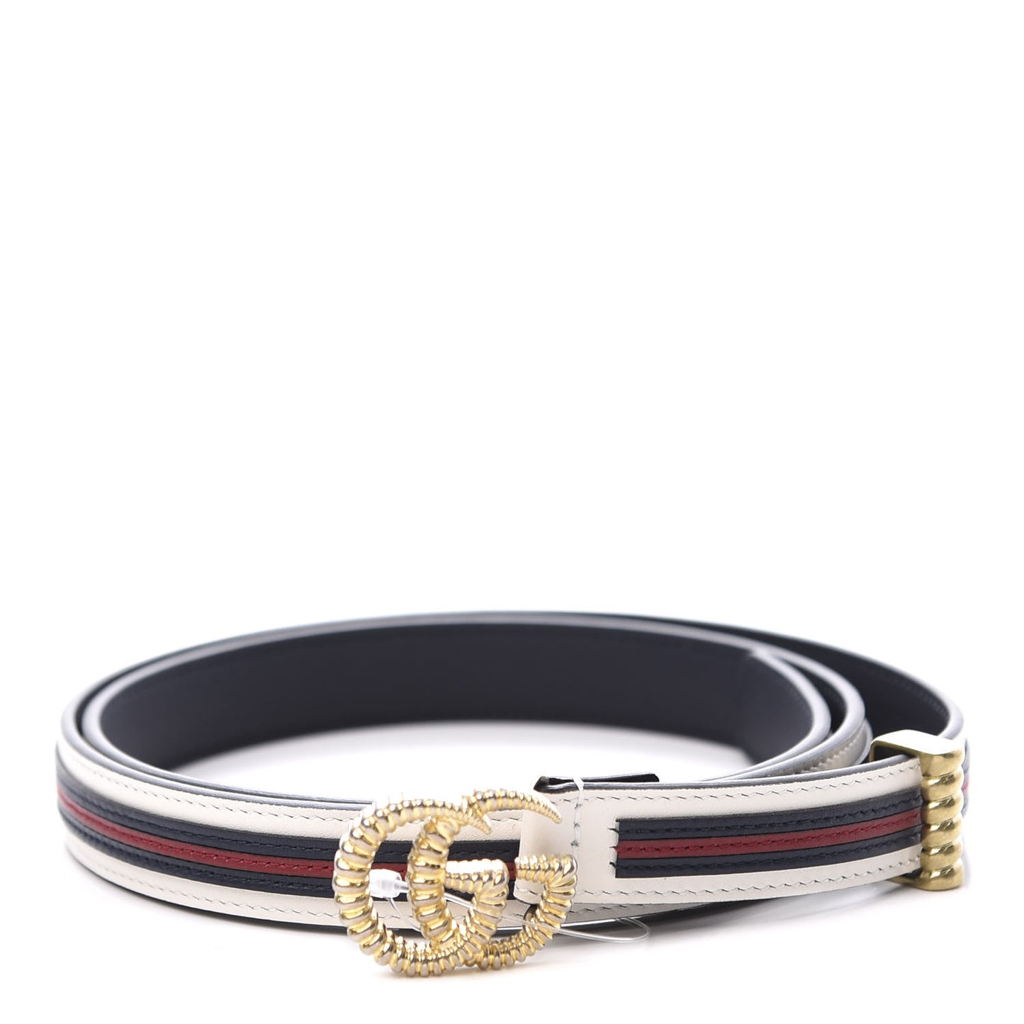 Calfskin 20mm Torchon Double G Sylvie Belt 90 36 Off White Blue Red