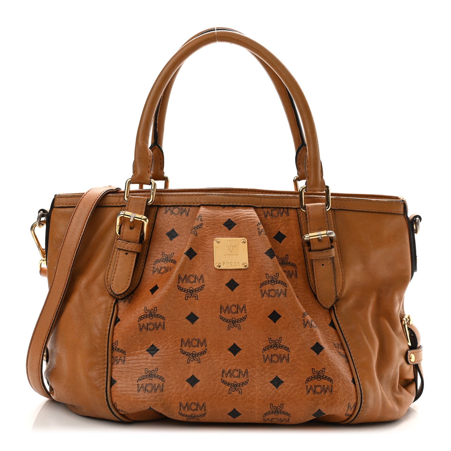 MCM Visetos Essentials Shopper Tote Small Cognac 1 of 21
