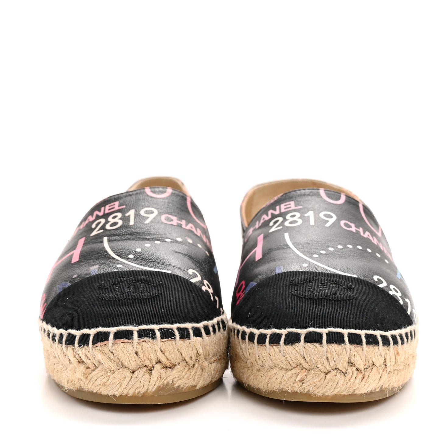 Lambskin Grosgrain Printed Espadrilles 37 Multicolor Black