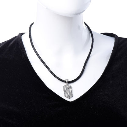 John Hardy Sterling Silver Braided Bamboo Pendant Necklace Black 2 of 6
