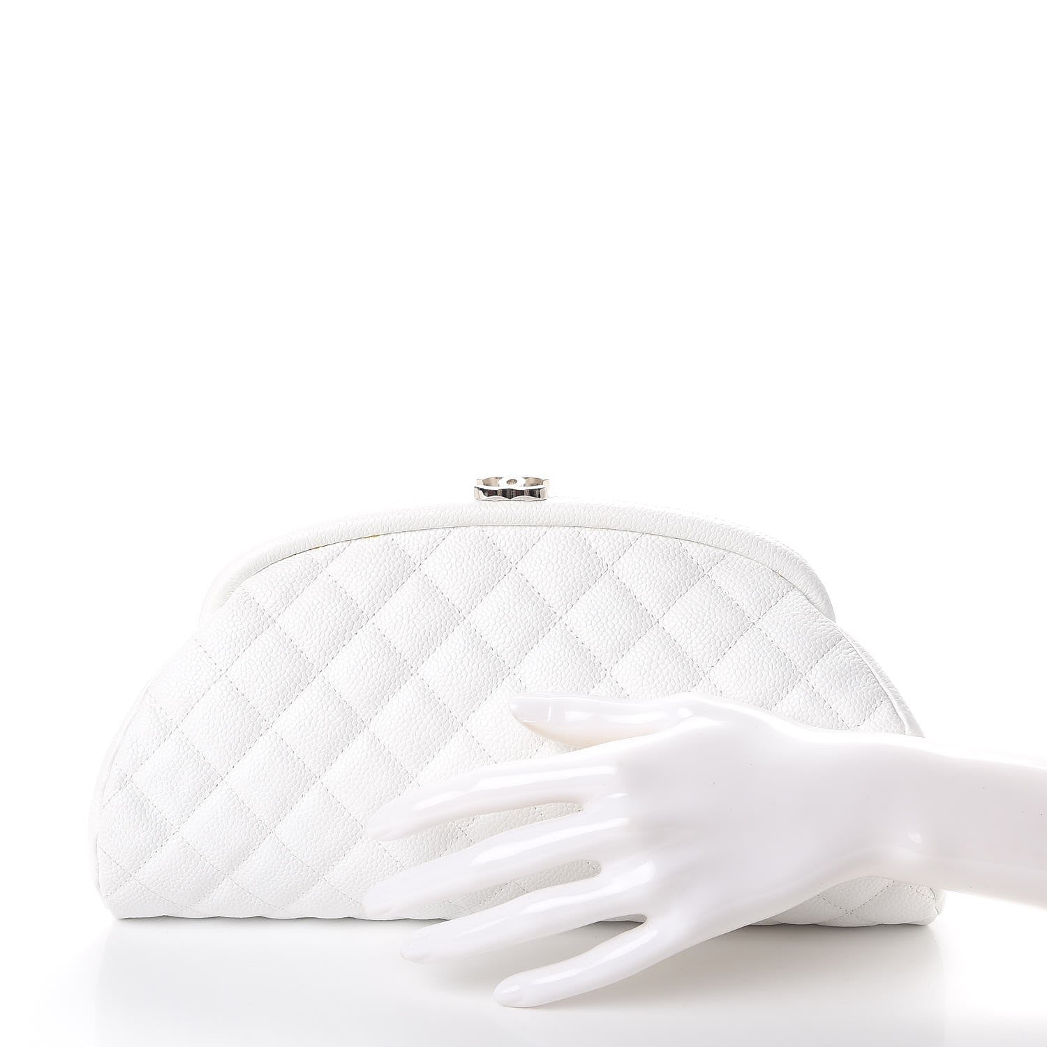 Chanel Caviar Quilted Timeless Clutch White 2 of 14
