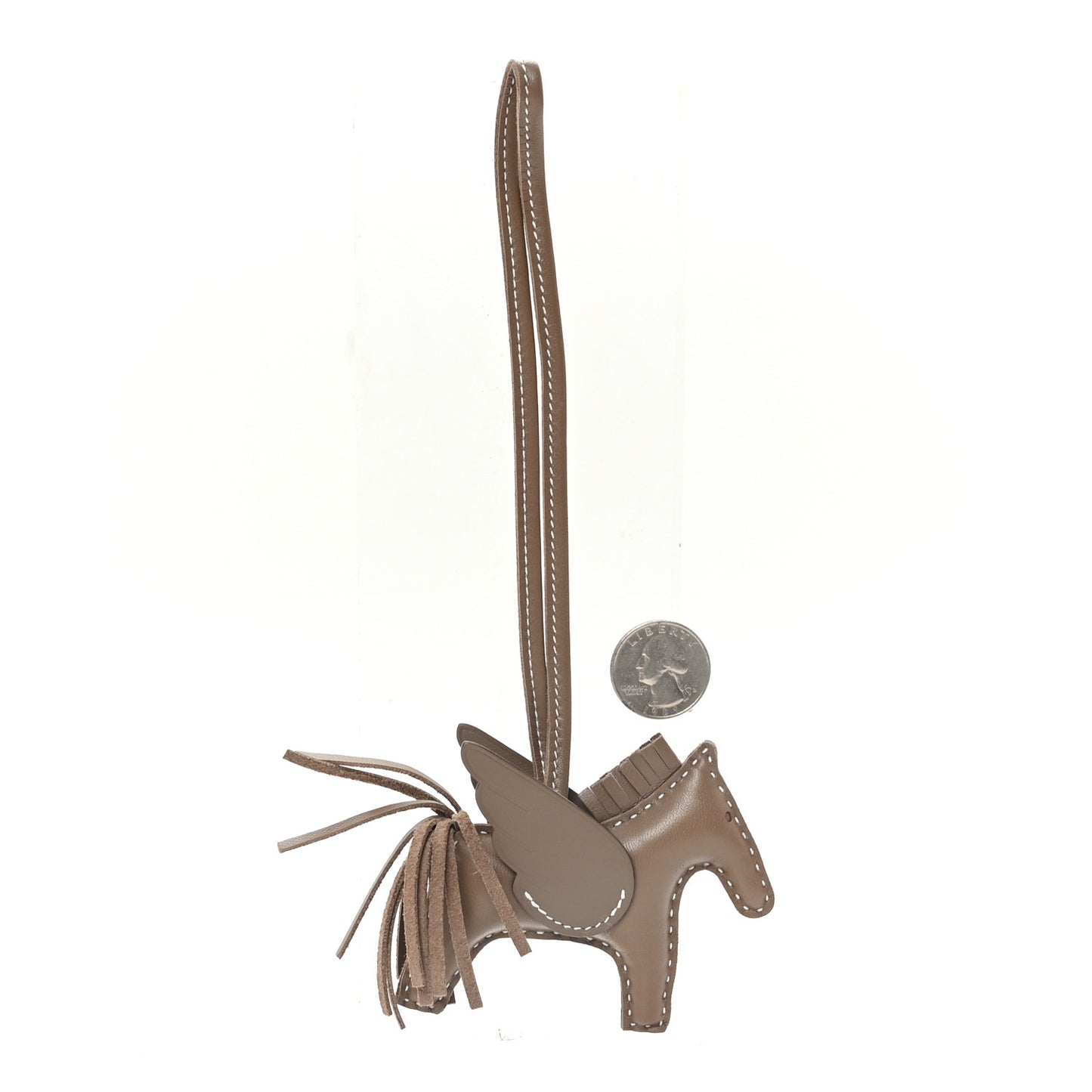Milo Lambskin Grigri Rodeo Pegase Horse Bag Charm PM Etoupe