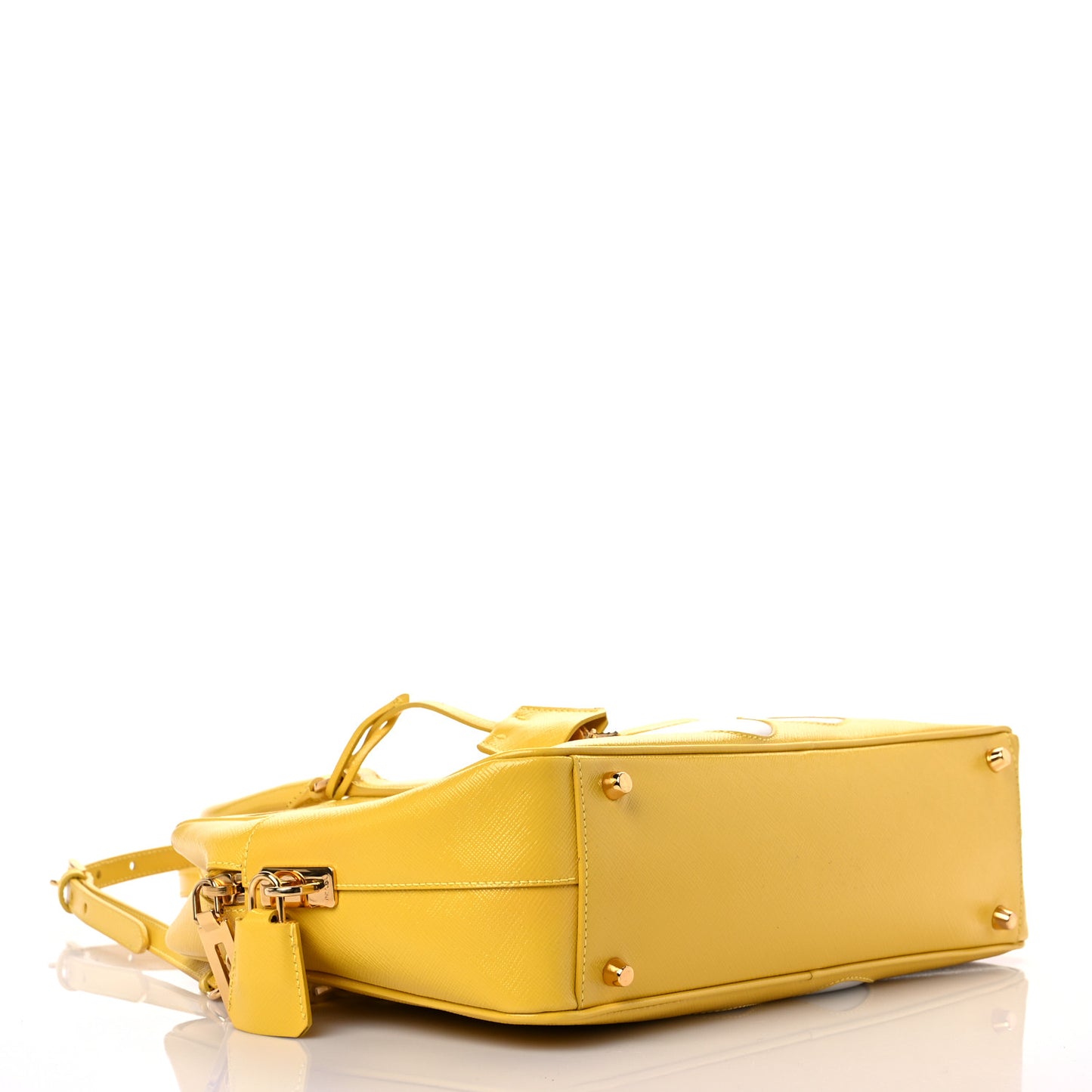 Saffiano Vernice Floral Bauletto Bag Girasole