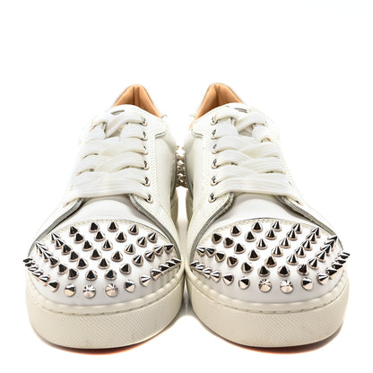 Christian Louboutin Calfskin Spikes Womens Vieira 2 Flat Sneakers 37.5 White 3 of 8