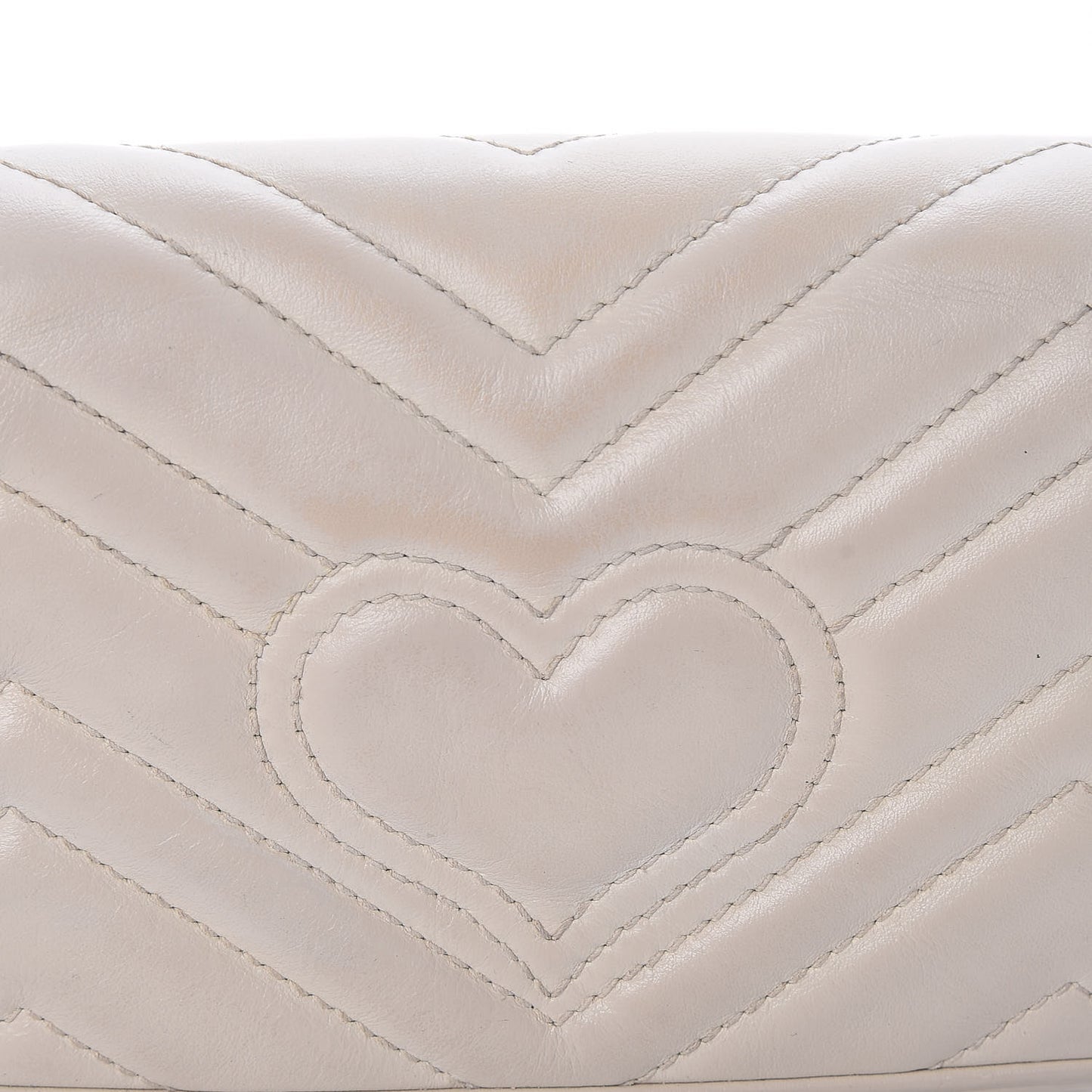 Calfskin Matelasse Super Mini GG Marmont Shoulder Bag White