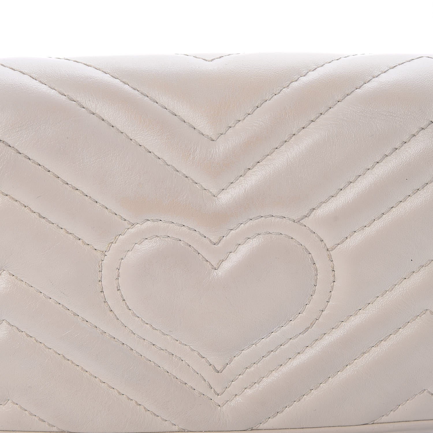 Gucci Calfskin Matelasse Super Mini GG Marmont Shoulder Bag White 14 of 18