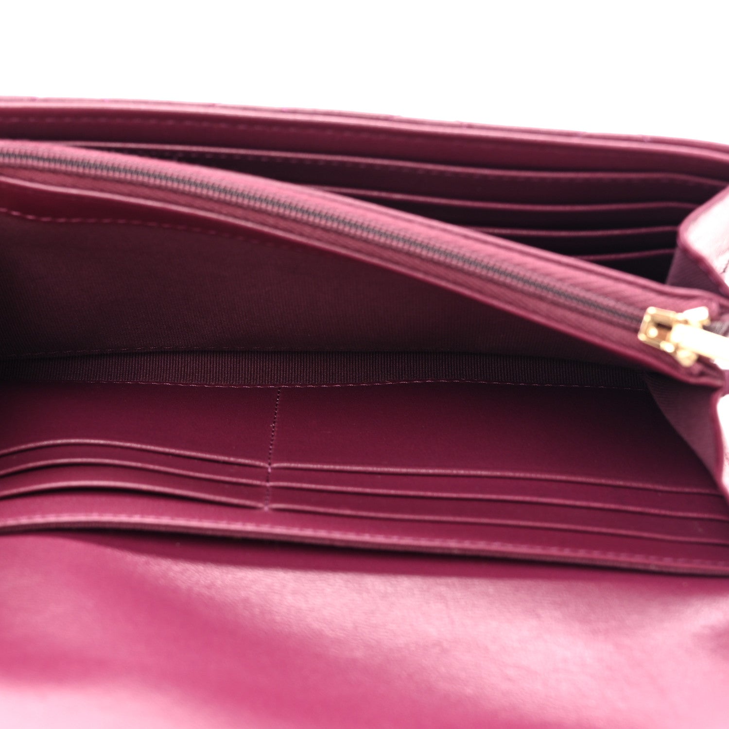 Chanel Lambskin Quilted Large Gusset Flap Wallet Purple 6 of 10