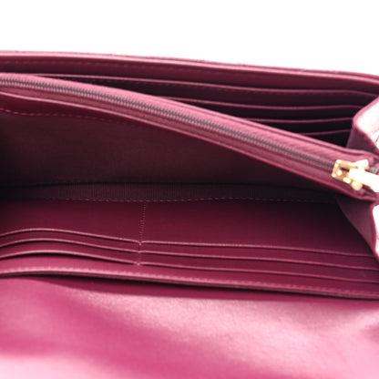 Chanel Lambskin Quilted Large Gusset Flap Wallet Purple 6 of 10