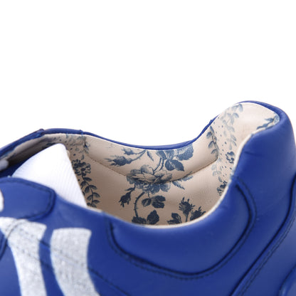 Gucci X MLB Calfskin NY Yankees Mens Rhyton Sneakers 8 Electric Blue 10 of 16